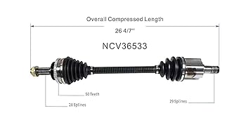 Amazon.com: GSP NCV36533 CV Axle Shaft Assembly - Left Front